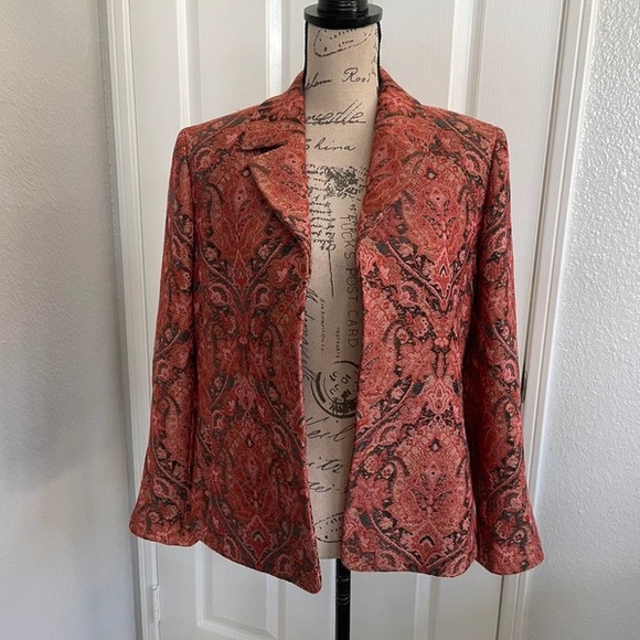 Women's Paisley Jacket - Red and Black - Picture 1 of 5
